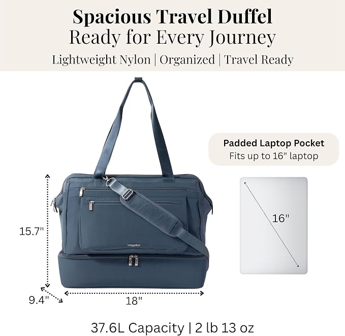 Modern Weekender - Lightweight 18"x15.7"x9.4" Duffel Carry-on Travel Bag for Women - Image 2