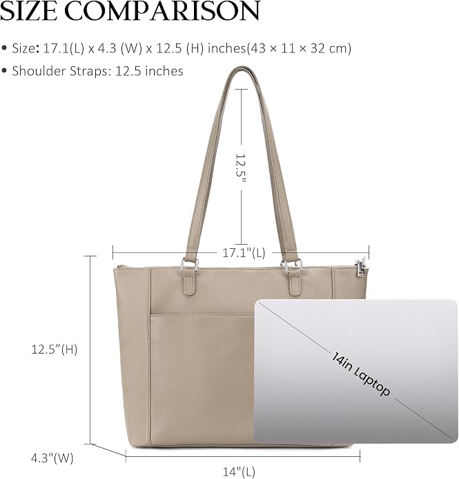 befen Genuine Leather Tote Bag for Women, Large Tote Bag for Women for Work Purses Satchel Handbags with Top Handles - Image 3