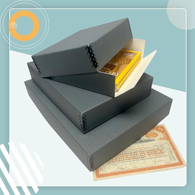 Golden State Art, Archival Storage Box, Gray, 11.75x15.25x3 Inch, Pack of 2 | Acid-Free Museum Box with Metal Edge Corner, for Storing Artwork Photos Documents Prints Arts And Crafts - Image 5