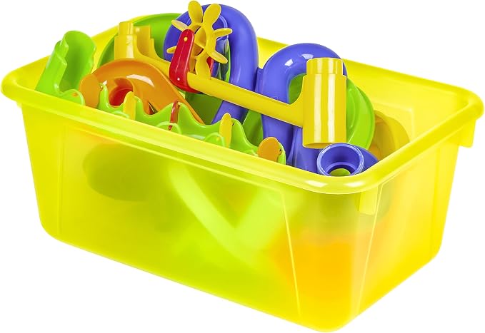 Storex Small Cubby Bin, 12.2 x 7.8 x 5.1 Inches, Candy Yellow, 5-Pack (62476U05C) - Image 6