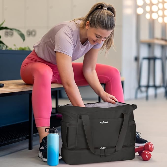 Gym Bag for Women, Personal Item Travel Bag with Shoes Compartment for Trip | Weekender Overnight Duffel Bag with Wet Pocket, Hospital Bag for Women Labor Delivery, Carry On Bag for Travel, Gym, Weekend - Image 5