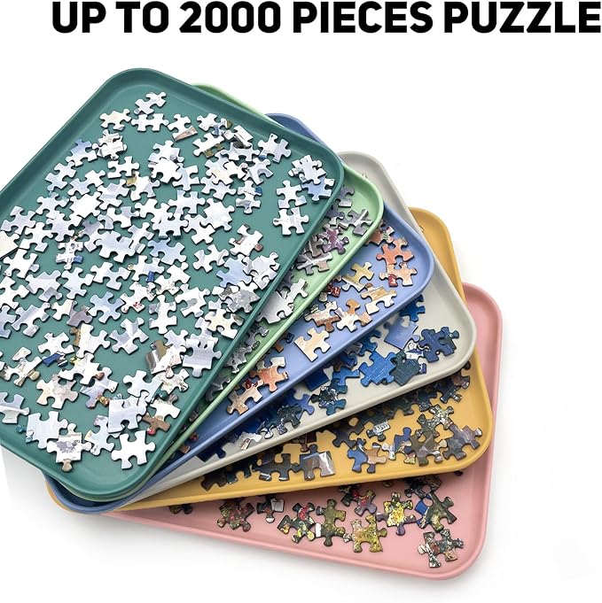 Nariolar 12" x 8.7" Puzzle Sorting Trays Stackable | 6-Pack Puzzle Trays for Sorting 1000/1500/2000 Pieces - Image 2