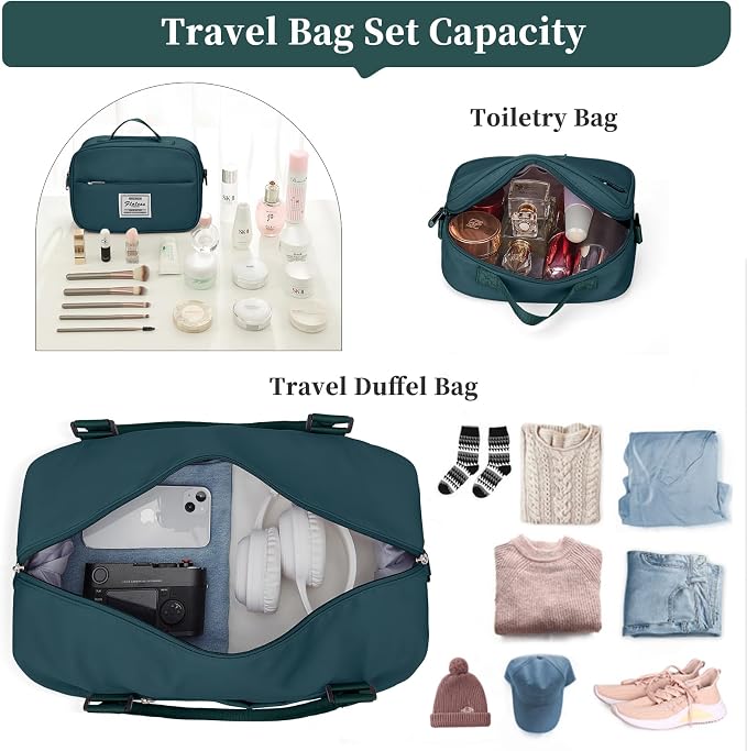 Weekender Bags for Women, Personal Item Travel Bag with Shoes Compartment | Overnight Travel Duffel Bag with Toiletry Bag, Airplane Friendly Carry-On Bag - Image 2