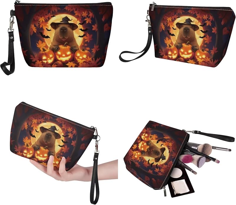 GIFTPUZZ Women Top Handle Bags Handbags with Zipper Leather Wallet Cash Card Phone Holder and Makeup Bag Set 3pcs - Image 6