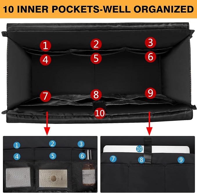 IBFUN Utility Tote Bag with 24 Pockets, Large Teacher Travel Tote for Women | Large Work Tote Bag 2pcs with Zipper for Travel Daily School Teacher Nurse, Large Lightweight Laptop Shoulder Bag Handbag - Image 5