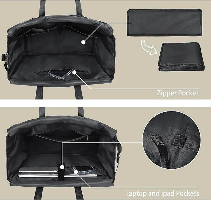 CLOUDMUSIC Large Tote Bag For Women Travel Nurse Teacher Work Waterpoof With Zipper Utility Everything Bags | Travel - Image 4