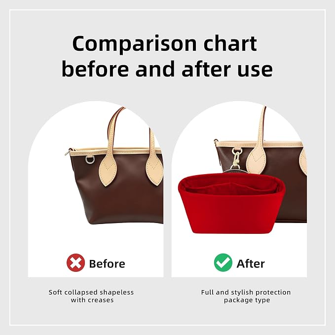 DGAZ Silk Purse Organizer Insert for Neverfullbag(Rouge moyen,BB) | Soft and Lightweight,Perfect Fit,Multi-pocket Storage,Bag Protector,Luxury Bag Care,Handmade,for Smooth Bag Organizer - Image 4