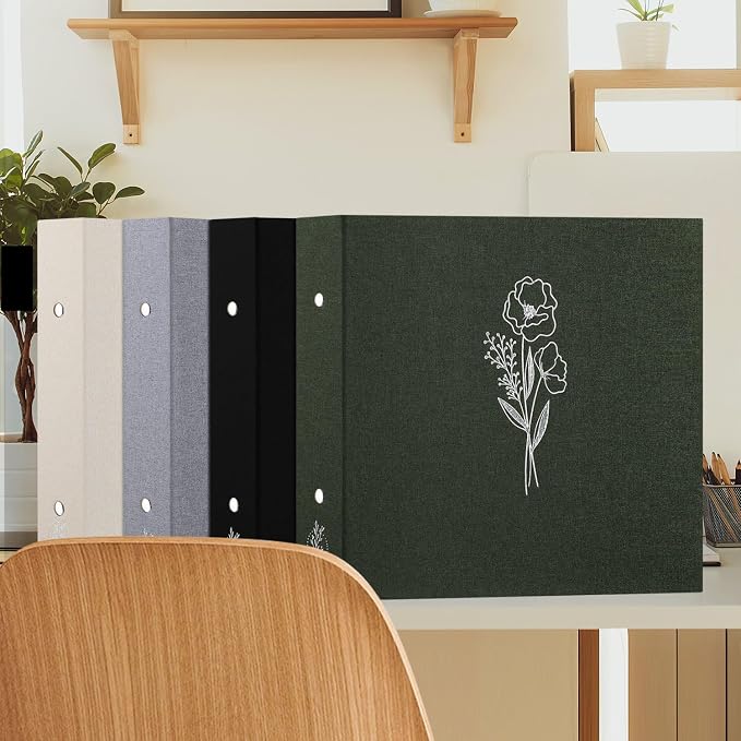 Lanpn 10x10 inch Scrapbook Photo Album, Linen Cover Archival Acid Free Top Load 3 Ring Folder Binder Photo Book 10 x 10 with 30 Plastic Sleeves 60 Pages (Grey) - Image 7