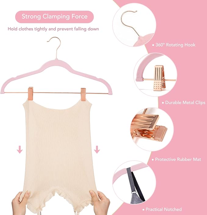 HOUSE DAY Kids Velvet Hangers 60 Pack and Velvet Skirt Hangers 24 Pack, Premium Felt Hangers Set for Childrens - Image 8