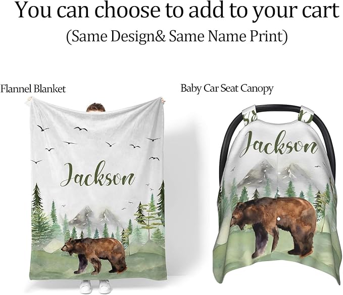 Custom Diaper Bag Backpack with Name Personalized Woodland Bear Nappy Bag for Mommy Mother's Day Gift Customized Adjustable Shoulders Nursing Bag Daypack - Image 6
