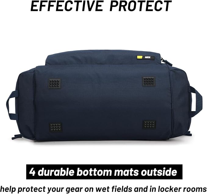 MIER Large Gym Bag for Men 60L Duffel Bag with Shoe Compartment | Lightweight & Durable Sports Duffles; Suited for Workout Fitness Travel Weekender; Water Resistant; Adjustable Shoulder Strap - Image 4