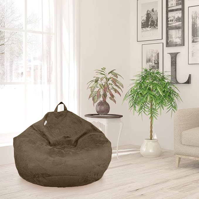 Bean Bag Stuffed Animal Storage Chair Cover (No Filler) for Kids and Adults. Extra Large Bird's Nest Beanbag Memory Foam Soft Premium (Chocolate, 3 ft (Cover Only)) - Image 7