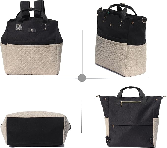 Diaper Tote Bag Totepack Backpack Crossbody Bag 3 in 1 for Women Laptop Backpack Multifunctional with Insulated Pockets - Image 7