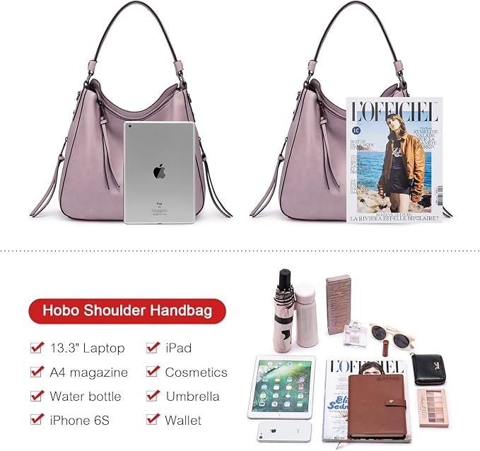 Hobo Crossbody Bag for Women, Designer Shoulder Purse Handbags - Image 5
