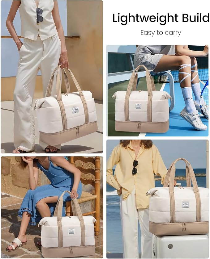 LOVEVOOK Travel Duffle Bag,Weekender Bags for Women with Shoe Compartment，Carry on Overnight Bag with Toiletry Bag,Gym Duffel Bag with Wet Pocket, Hospital Bags for Labor and Delivery - Image 6