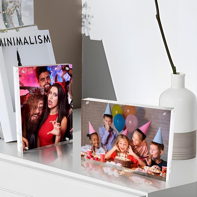 5x7 Inch Acrylic Picture Frame 3 Pack, 10+10mm Magnetic Photo Frame | High-clarity Acrylic, for 5x7 Pictures, Anti-fade, Frameless Floating, Double Display, Liquids Corrosion Resistant, 3 Pack - Image 3