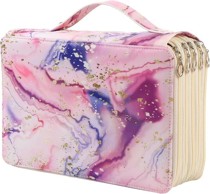 250 Slots Colored Pencil Case Organizer, 5 Layer Bag | Twill Oxford fabric,255 elastic loops,detachable handle,for travel,home storage, drawing tools,creative gifts by Lbxgap