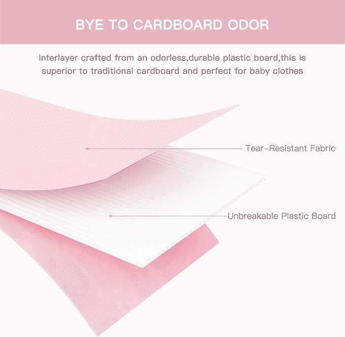 Drawer Organizer Clothes, 10 Pack Dresser Organizer for Baby Clothes, Underwear, Sock- Foldable Closet Organization and Storage Dividers Bins for Nursery, Bedroom (Pink) - Image 8