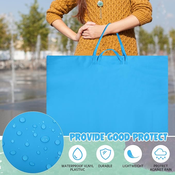 Abbylike 1 Pcs 48 x 36 Inch Art Portfolio Bag Large Size Art Supply Bag with Nylon Shoulder Waterproof Poster Board Painting Drawing Sketch Storage Carry Case for Artwork Gift Supplies (Blue) - Image 4
