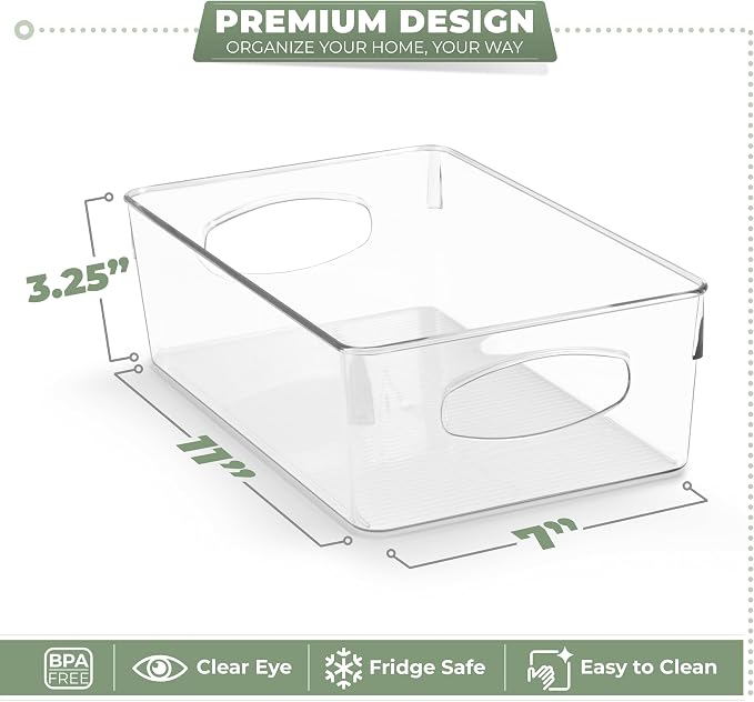 Sorbus Fridge Organizers and Storage, Clear Bins (Large, 10 Pack) | Plastic bin with easy access for cabinets, packaged food, produce and household supplies; contents stay visible for sorting - Image 3
