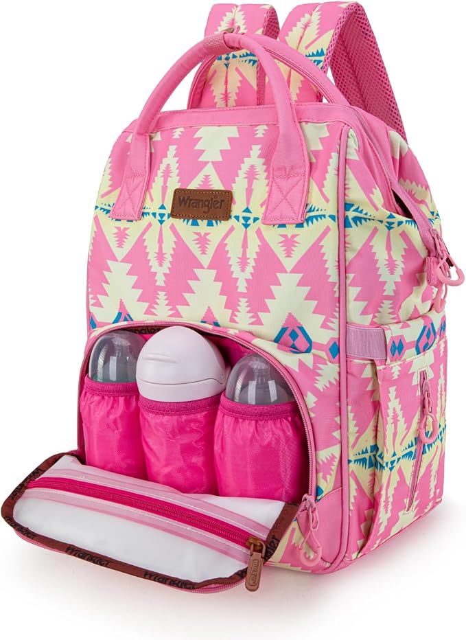 Montana West Wrangler Callie Diaper Bag Backpack with Stroller Straps Western Pattern Multifunction Baby Travel Bag WG2204-91102PK - Image 2