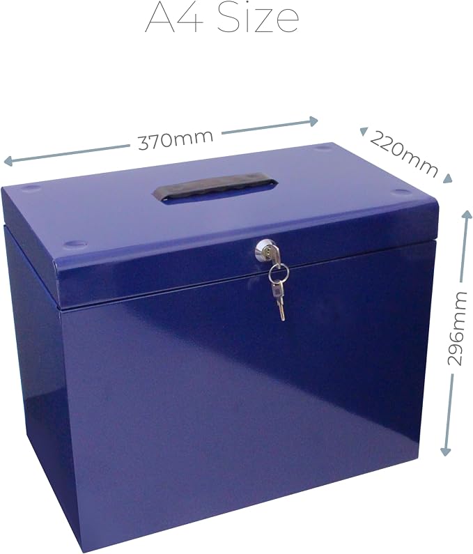 Cathedral Products A4 Steel File Box with Starter Pack of 5 Suspension Files - Blue - Image 3