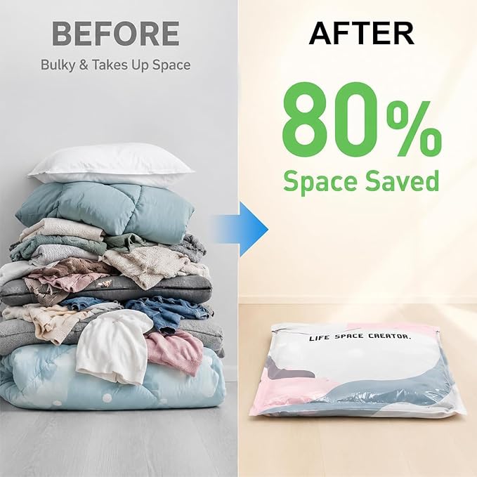 No Pump Vacuum Storage Bags,2026 New No Pump Large Vacuum Storage Compression Bags,Thick and Airtight Reusable Organizer Suitable for Clothes, Blankets, Bedding, Travel, and Closet Storage (3, Large) - Image 2