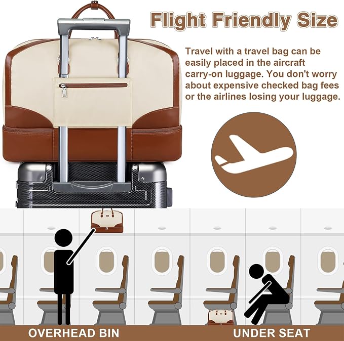 ITIEZY Weekender Bag for Women 21.5" Travel Duffel Large Carry On Bag 3PCS | Nylon Duffel Bag with Waterproof Shoe Compartment, Crossbody Bag and Toiletry Bag, Travel Weekend Hospital Overnight Gym Bag - Image 7