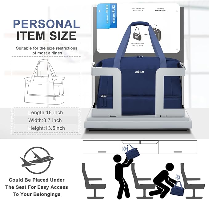 Gym Bag for Women, Personal Item Travel Bag with Shoes Compartment for Trip | Weekender Overnight Duffel Bag with Wet Pocket, Hospital Bag for Women Labor Delivery, Carry On Bag for Travel, Gym, Weekend - Image 3