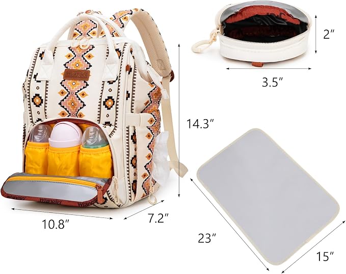 Montana West Wrangler Diaper Bag Backpack Aztec Callie Bag Travel Backpack Purses Western Multi-Function Baby Bags for Mom - Image 3