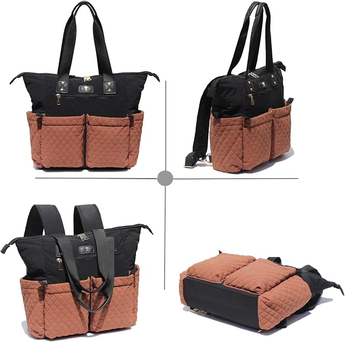 Diaper Tote Bag Totepack Backpack 2 in 1 for Women Multifunctional Large Capacity with Insulated Pockets Travel | Multifunctional - Image 7