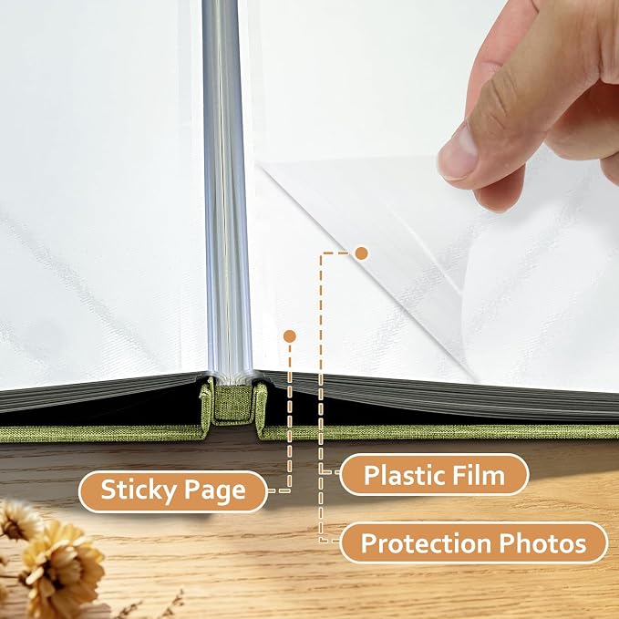 Large Photo Album Self Adhesive Scrapbook Album for 4x6 5x7 8x10 Pictures DIY Photo Book for Wedding, Anniversary, Christmas, Baby Shower, Ideal for Preserving Precious Moments - Image 5