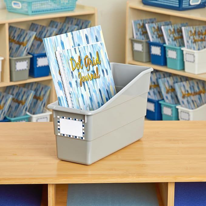 Really Good Stuff Durable Book & Binder Holder, 6-Pack, Pebble | 5.5" x 12.5" x 7.5", Classroom Organization, Storage Solution, Sturdy & Versatile - Image 6