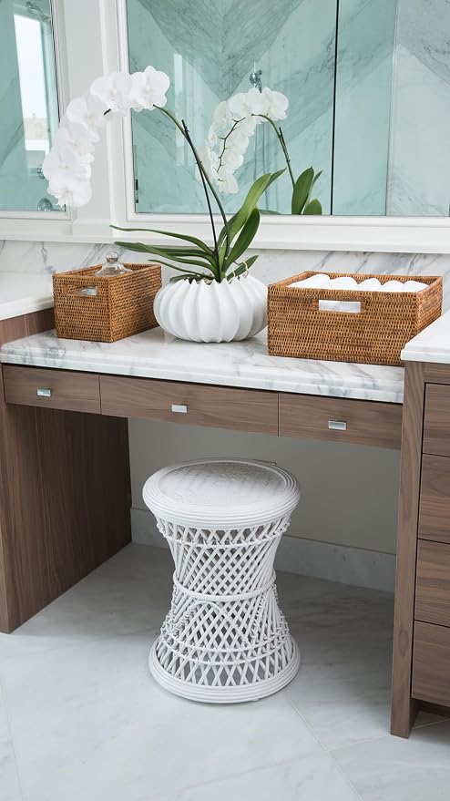 KOUBOO La Jolla Rattan Shelf Handles, Medium, Honey-Brown Storage Basket, | Handwoven natural texture, cutout handles for easy carrying, versatile shelf organization, compact household storage solution - Image 5