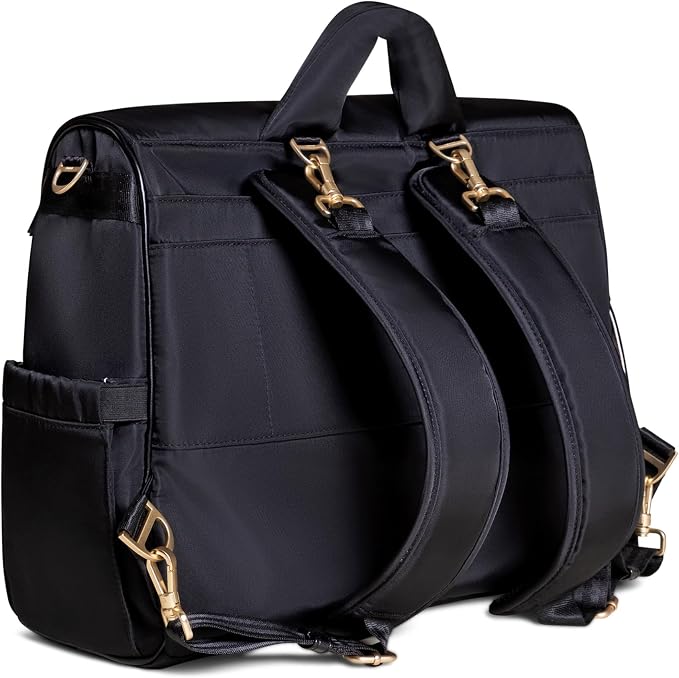 JuJuBe Convertible Diaper Bag Satchel Backpack with Changing Pad, 14-Pocket Large Capacity Organizer, Insulated Bottle Pocket, Quick-Access Wipes, Stroller Straps, Trolley Sleeve, Machine Washable - Image 2