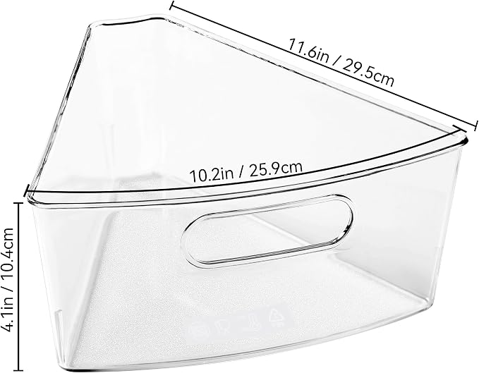 Oubonun Lazy Susan Cabinet Organizer Bins 6 Pack, 1/8 Wedge | For 28 6" Deep Wedge Bins with Handles and Matte Non-Slip Bottoms, Pantry Items Organized, Food Safe BAP-Free Plastic - Image 6