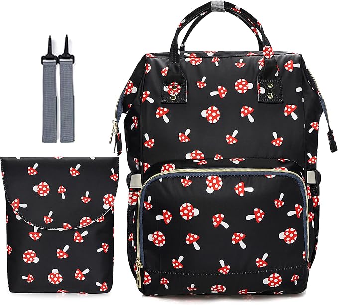 MCWTH Mushroom Diaper Bag Backpack Set for Baby Girls Mom, Large Capacity Multi-Function Nappy Bags Organizer by MCWTH