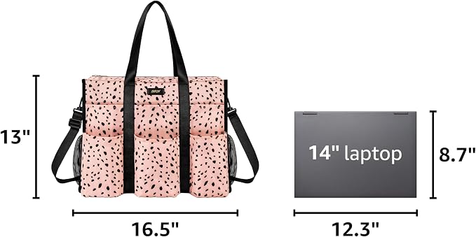 IBFUN Utility Tote Bag with 24 Pockets, Large Teacher Travel Tote for Women | Large Work Tote Bag 2pcs with Zipper for Travel Daily School Teacher Nurse, Large Lightweight Laptop Shoulder Bag Handbag - Image 3