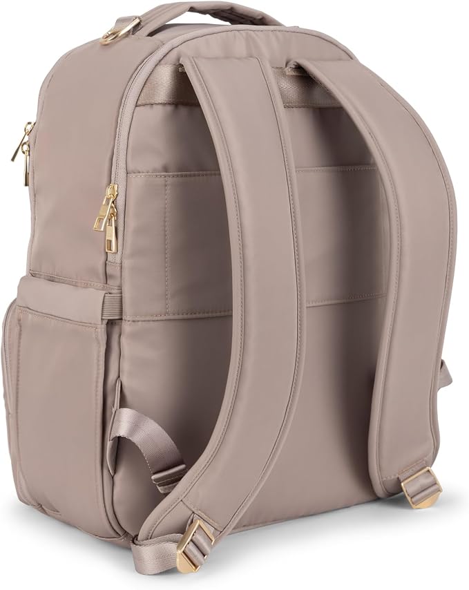 JuJuBe New Classic Diaper Bag Backpack with Portable Changing Pad, Stroller Straps, Large Travel Backpack for Boy or Girl, Carrying Baby Bottles, Wipes, Diapers, Pacifiers, Taupe, Mother's Day Gift - Image 2