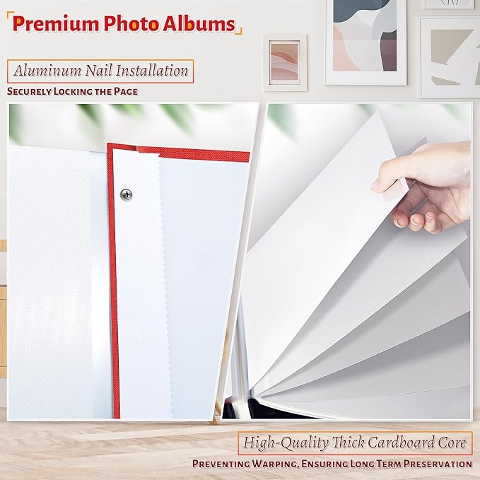 Artfeel Photo Album Self Adhesive Scrapbook,60 Pages Large Photo Book for 4x6,5x7,8x10 Pictures,DIY Album for Baby Wedding Family Travel Birthday,with Metallic Pen and Scraper - Image 4