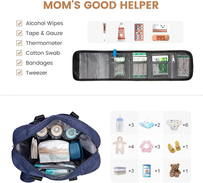 LOVEVOOK Diaper Bag Tote, Baby Diaper Bag Waterproof Travel Diaper Tote with Changing Pad - Image 3