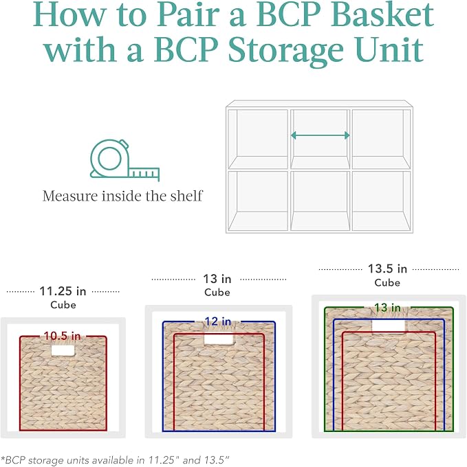 Best Choice Products 13x13in Pack of 5 Cube Storage Baskets, Water Hyacinth Multipurpose Collapsible Organizers, Handwoven Laundry Totes for Laundry, Living Room, Kids Room & Nursery - Chestnut - Image 6