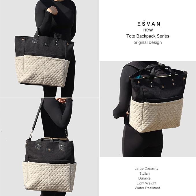 Diaper Tote Bag Totepack Backpack Crossbody Bag 3 in 1 for Women Laptop Backpack Multifunctional with Insulated Pockets - Image 5