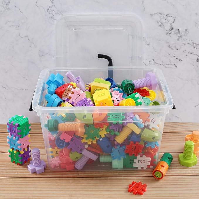 Ggbin 12 Quart Latching Storage Box Set of 6, Clear Lidded Container Bin | Stackable Box with Carry Handle - Image 5