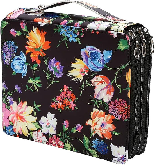 120 Slots Colored Pencil Case Organizer, 3 Layer Bag | Twill Oxford fabric,127 elastic loops,detachable handle,for travel, home storage,drawing tools,creative gifts by Lbxgap