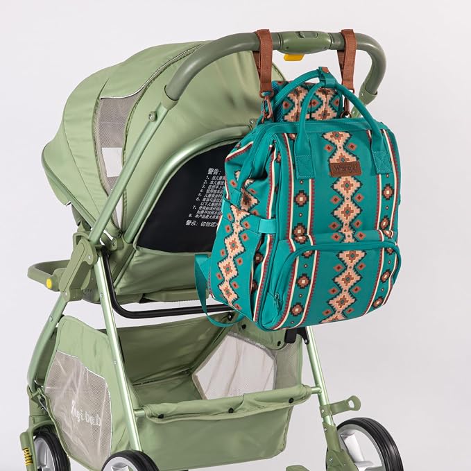 Montana West Wrangler Callie Diaper Bag Backpack with Stroller Straps Multifunction Baby Travel Bag WG2204-9110GN - Image 6