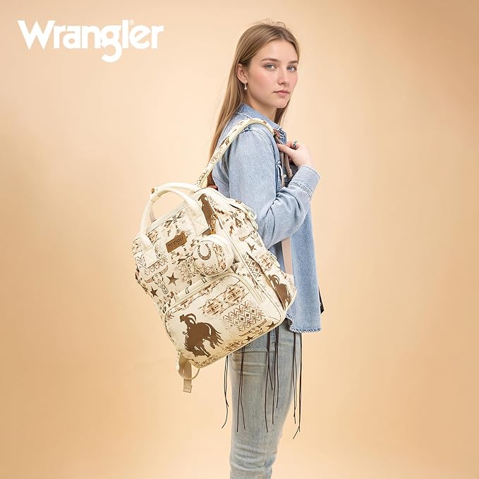 Montana West Wrangler Diaper Bag Backpack Aztec Callie Bag Travel Backpack Purses Western Multi-Function Baby Bags for Mom - Image 2