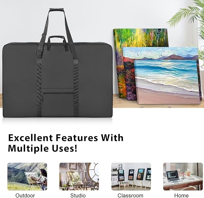 Premium Art Portfolio Case - 32" x 42" - Soft Sided - Foldable - Waterproof & Tear Resistant - Artwork, Photography, Sketch, LCD, Monitor, Solar Panel - Shoulder Straps & Handles - Image 7