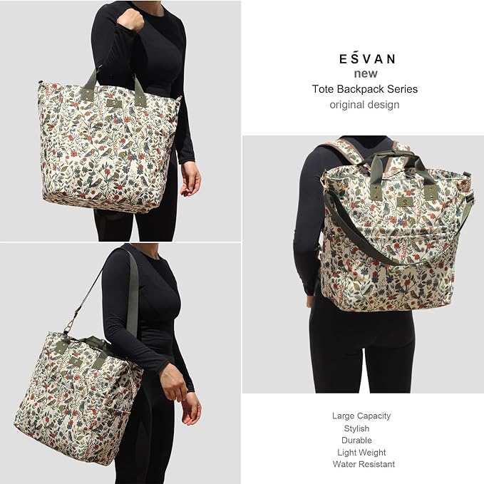 Diaper Tote Bag Totepack Backpack Crossbody Bag 3 in 1 for Women Laptop Backpack Multifunctional with Insulated Pockets - Image 6