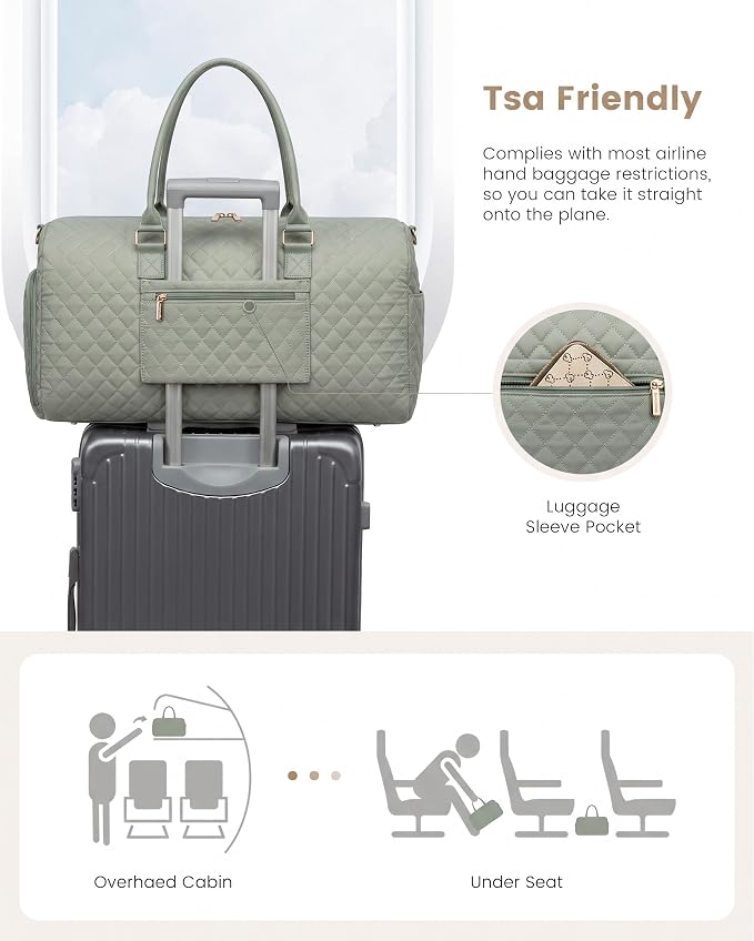 LOVEVOOK Travel Duffle Bag, Weekender Bag for Women with Toiletry Bag, Carry on Overnight Bag with Shoe Compartment, Gym Duffel Bag with Wet Pocket, Mommy Hospital Bags for Labor and Delivery - Image 4
